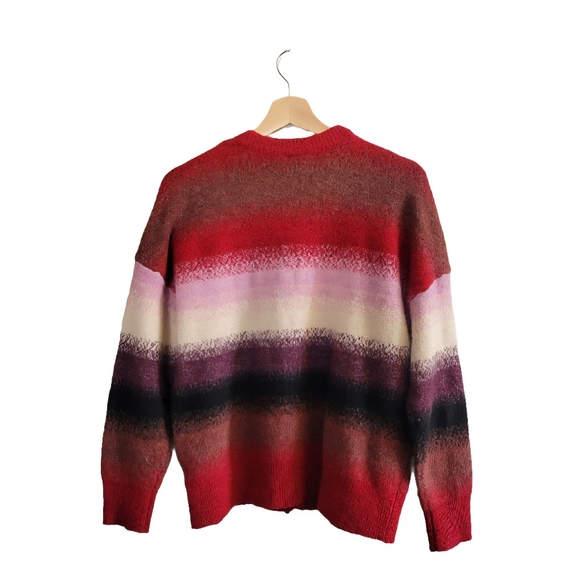 TORRID Womens Red Ombre Stripe Button Front Knit Cardigan - Size 00 - Picture 2 of 9